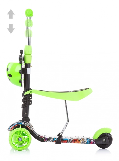 Chipolino Kinderroller Kiddy Evo 3-in-1 Ocean – Grünes Graffiti