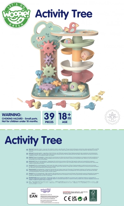 Aktivitätsspiel Baum Kugelbahn Montessori 4-in-1