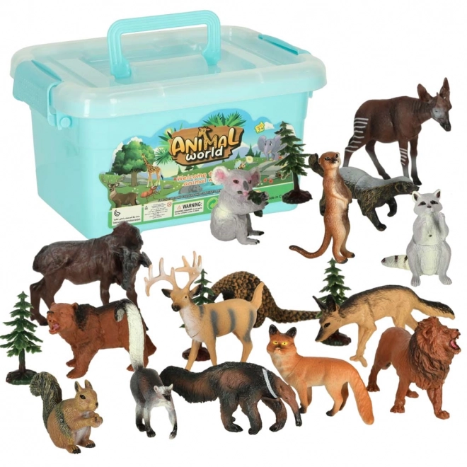 Zoo-Tierfiguren Spielset 19-teilig