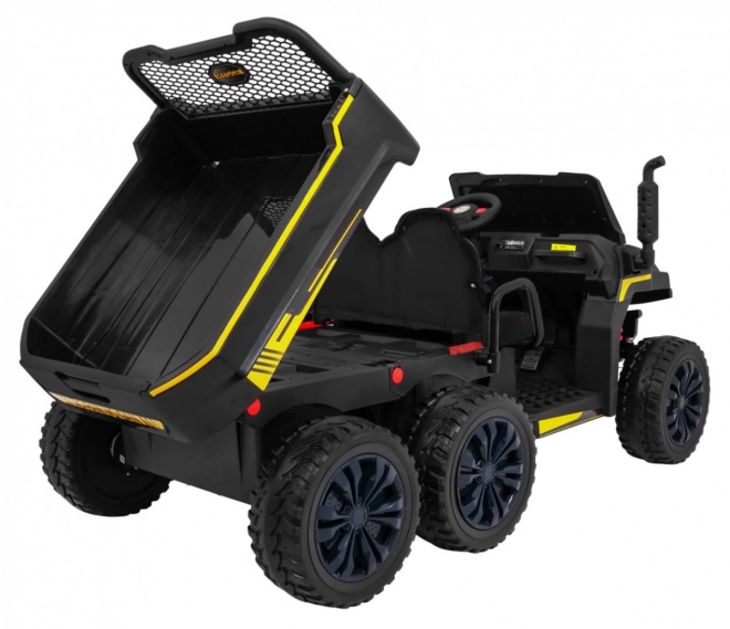 Auto Farmer Truck pro 2 Kinder Schwarz + Allradantrieb 4x4 + Fernbedienung + Kipper + Audio LED