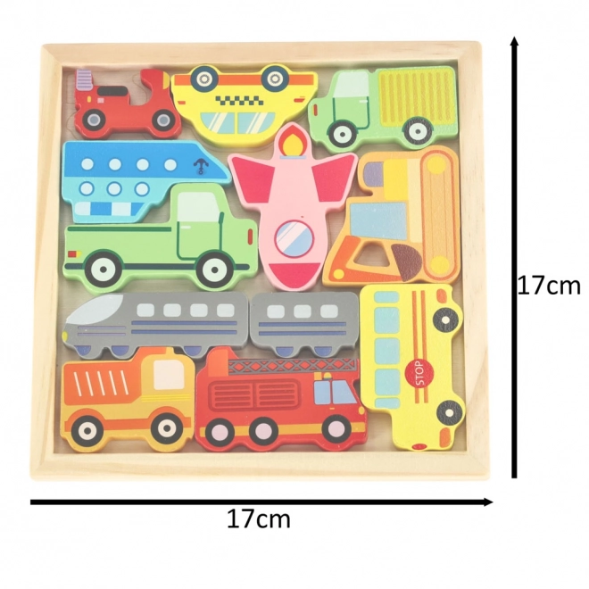 Holzpuzzle Formensortierer Fahrzeuge