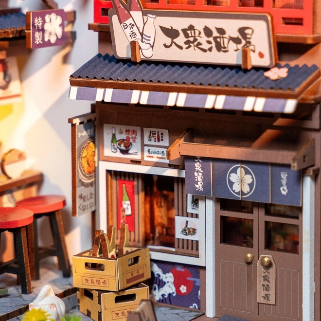 3D-Puzzle Buchstütze Sakura-Straße mit Wein