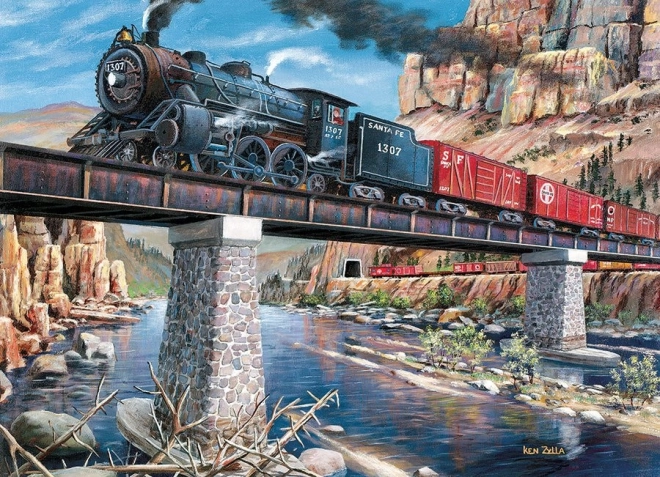 Puzzle Lokomotive auf der Brücke 1000 Teile