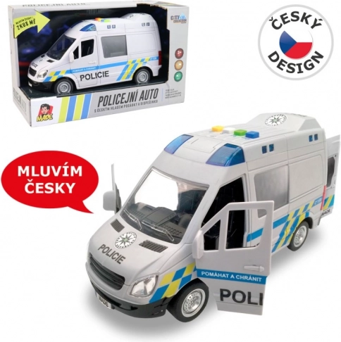 MaDe Polizeivan mit Schwungrad und Crewstimme, 21 cm