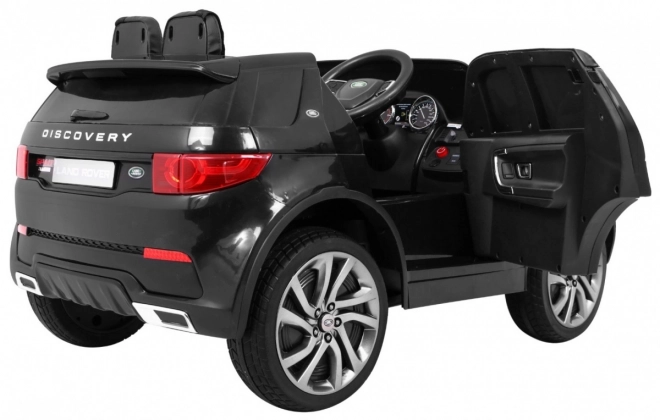 Land Rover Discovery für Kinder schwarz + Fernsteuerung + 5-Punkt-Sicherheitsgurte + Sitzverstellung + EVA + MP3 LED