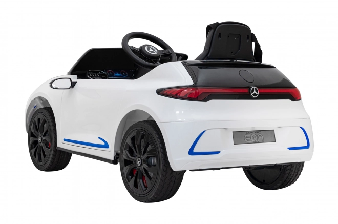 Mercedes Benz AMG EQA für Kinder Weiß + Fernbedienung + 5-Punkt-Sicherheitsgurte + EVA + MP3-Display + LED