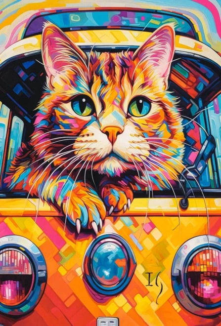 Puzzle 100 Teile Cat Bus Reise