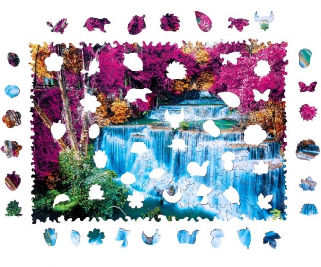 Bunte Holzpuzzle Wasserfall