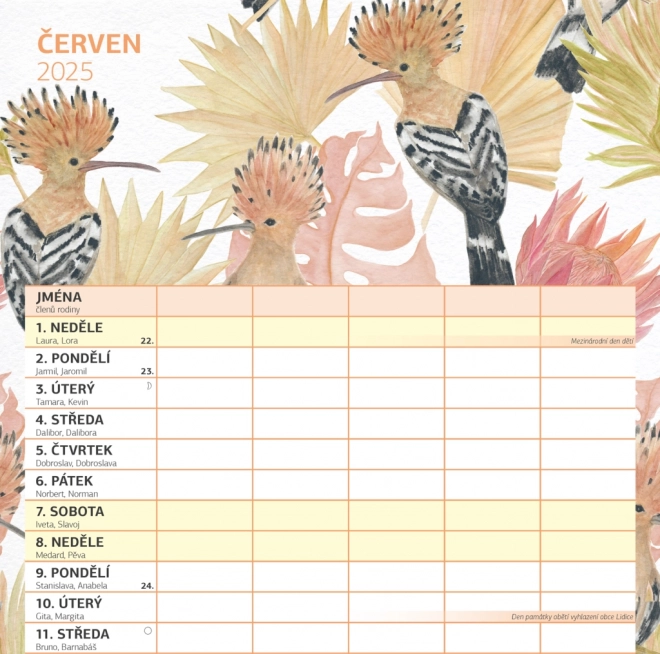 Familienplaner Kalender 2025 mit fröhlichen Illustrationen