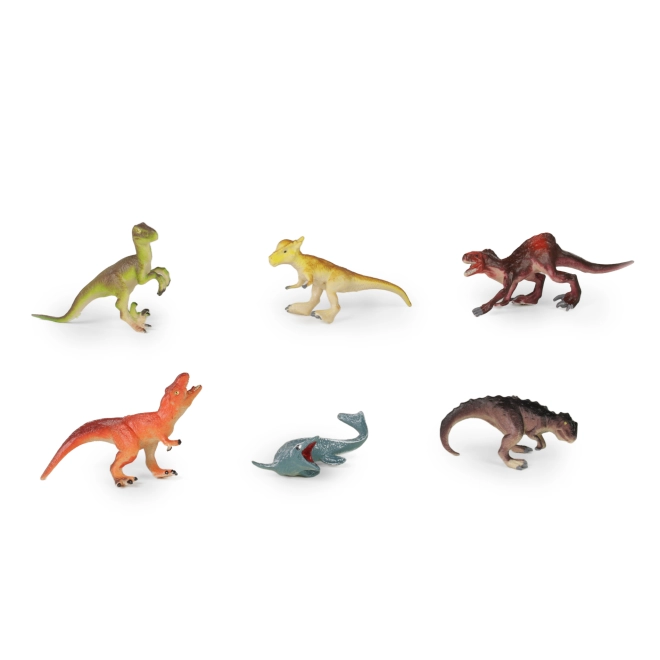 Sechs bunte Dinosaurier für kreatives Spielen