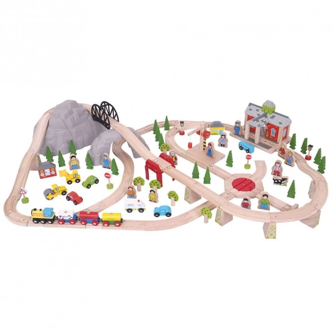 Bigjigs Rail Holz-Eisenbahn Gebirgsstrecke 112 Teile
