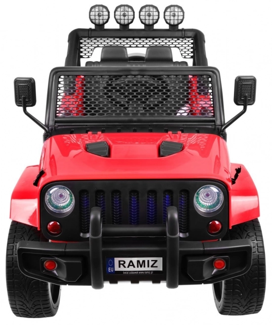 Geländewagen Raptor Drifter Rot + Fernbedienung + Antrieb 4x4 + Stauraum + Langsamer Start + MP3 LED Diode