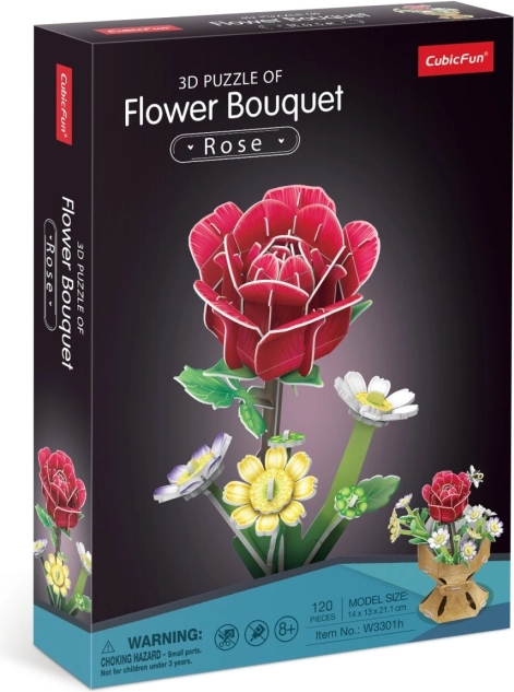 3D-Puzzle Blumenstrauß - Rose