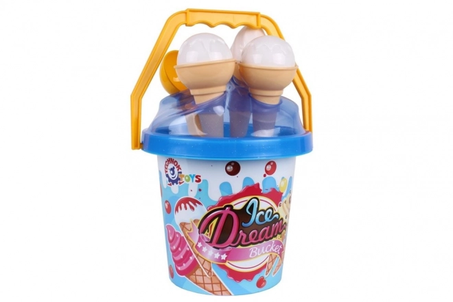 Sandspielset Eiscreme Eimer Blau