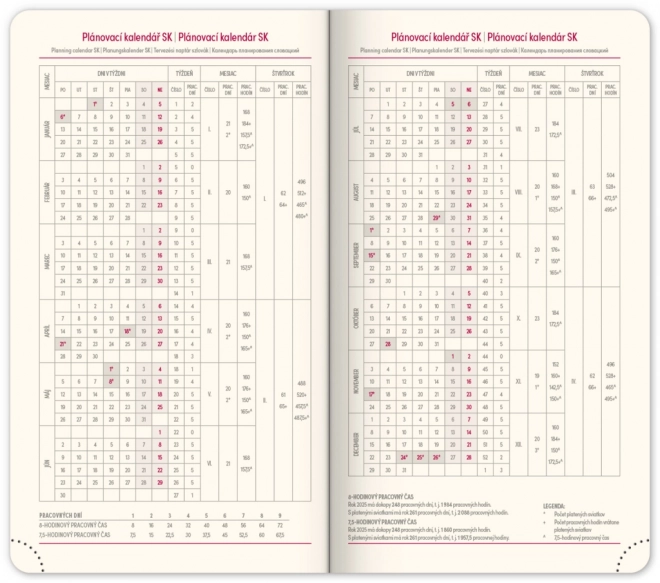 Notique Taschenkalender Twill 2025 Blau-Silber