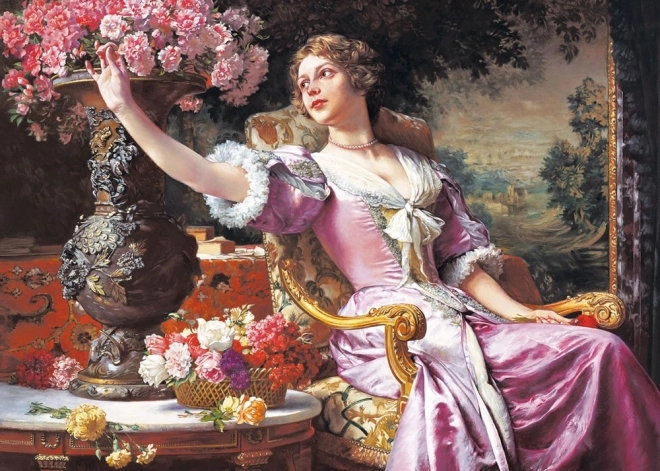Puzzle 3000 Teile Frau im lila Kleid von W. Czachórski