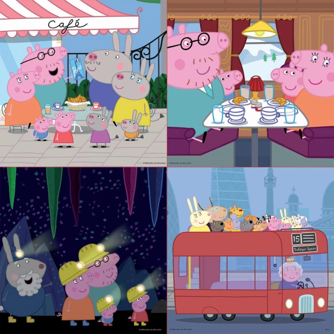 Puzzle im Koffer Peppa Wutz 4v1