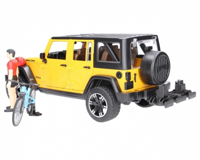 Jeep Wrangler Rubicon mit Radfahrer und Fahrrad von Bruder