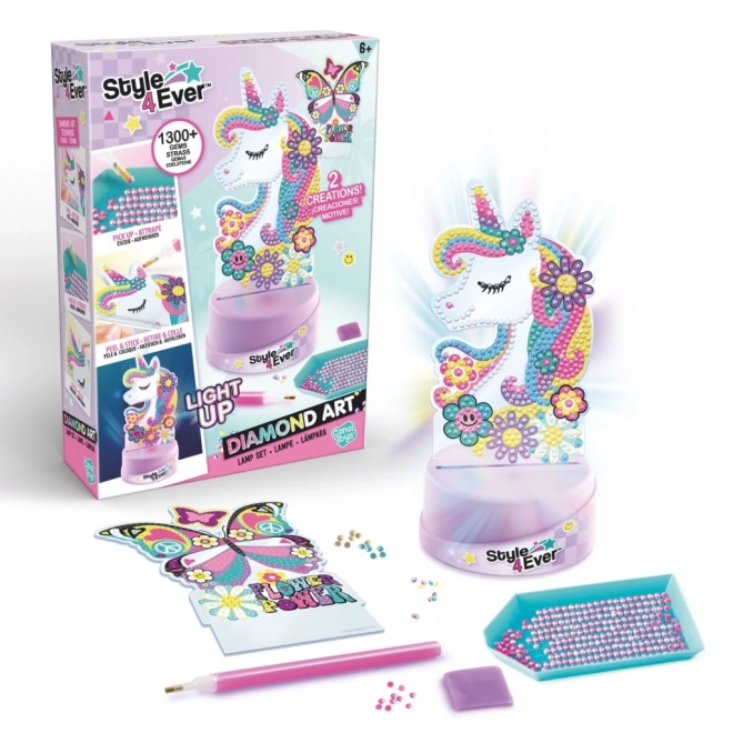 Diamantmalerei - Lampe Einhorn