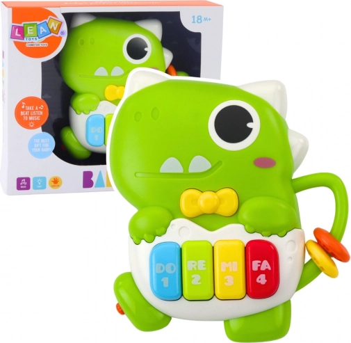 Mini-Klavier Dinozaur grün mit Licht und Geräuschen