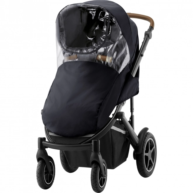 Regenschutz für Kinderwagen Smile in Schwarz und Transparent