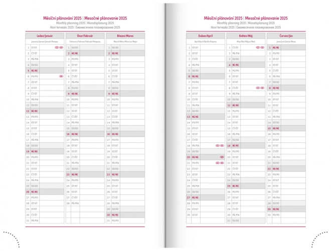 Tageskalender NEO 2025 in Violett