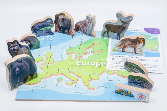 Just Jigsaws Europa und ihre Tiere Holzpuzzle