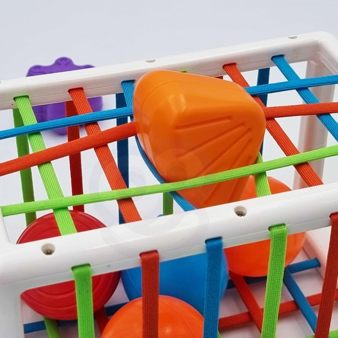 Bunte flexible WOOPIE Baby Sensorik-Würfel mit Formen-Sortierer