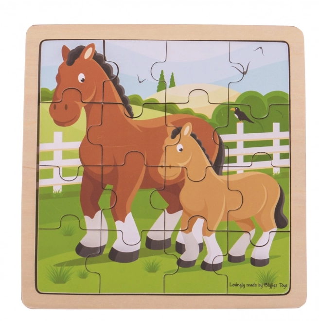 Bigjigs Toys Puzzle - Pferd mit Fohlen