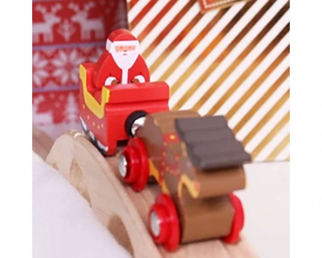 Bigjigs Rail Weihnachtszug mit Gleis