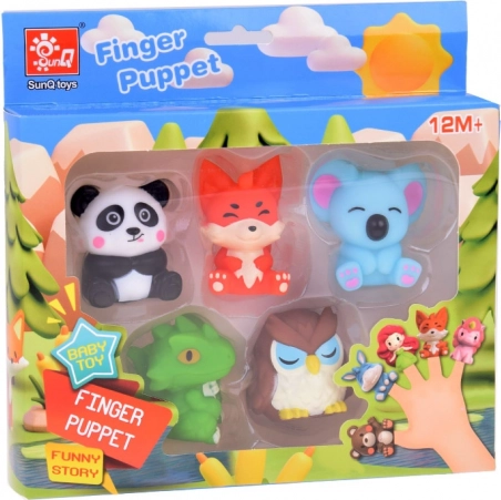 Gummi Fingerpuppen ZOO Tiere - Satz von 5 Figuren
