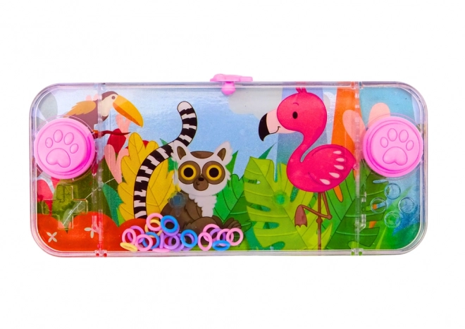 Wasserspielkonsole mit Flamingo- und Lemur-Thema