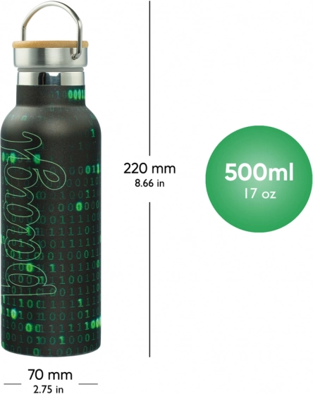 Thermoflasche mit Bambusdeckel