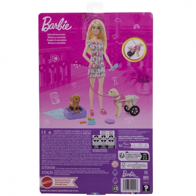 Barbie-Puppe mit Rollstuhl-Hund