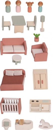 Komplett-Set mit Möbeln und Puppen