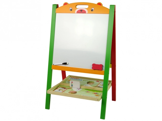 2-in-1 Magnetische Kreidetafel aus Holz für Kinder
