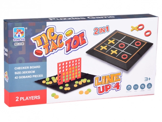 2-in-1 Spieleset Tic Tac Toe und Vier Gewinnt