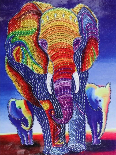 Diamantmalerei Mosaik 7D Bunter Elefant