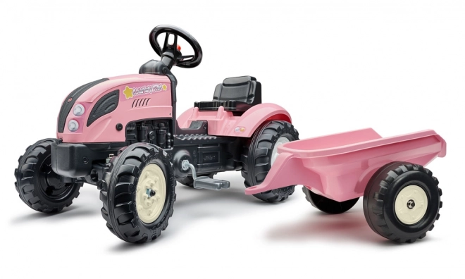 Trettraktor County Star mit Anhänger in Rosa