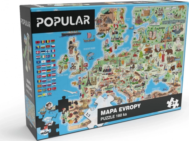 Beliebtes Puzzle Europakarte 160 Teile