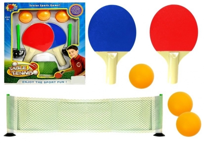 Tischtennis-Set mit Schlägern, Netz und Bällen