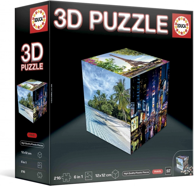 Educa 3D Puzzle Würfel Reisen