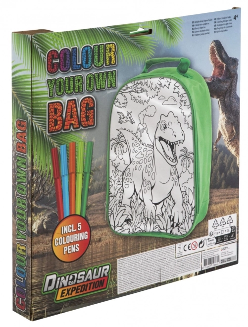 Ausmalbarer Dinosaurier Rucksack