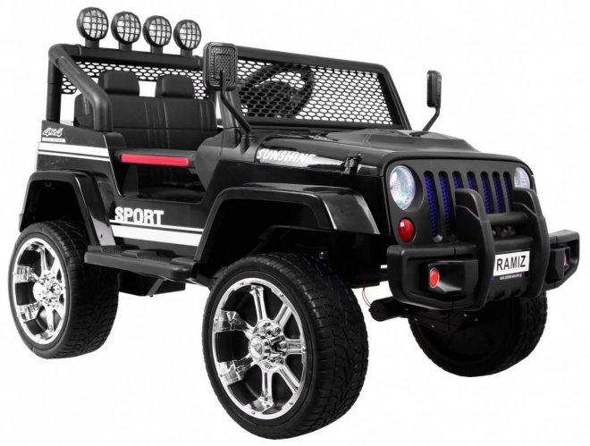 Elektrisches Kinderauto Raptor Drifter schwarz mit Fernbedienung und Allradantrieb (4x4)