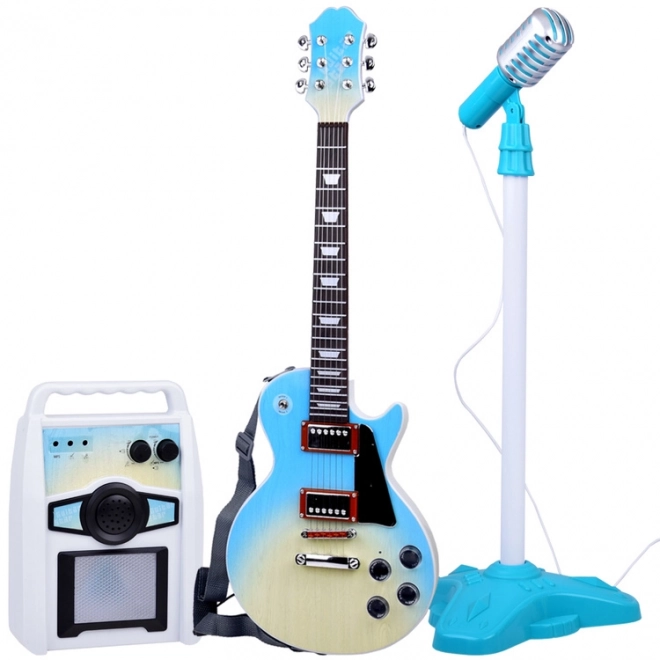 Elektrische Gitarre mit Mikrofon und Verstärker für Kinder Karaoke Set