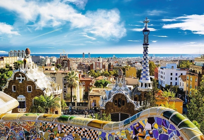 Ikonisches Motiv des Park Güell in Barcelona