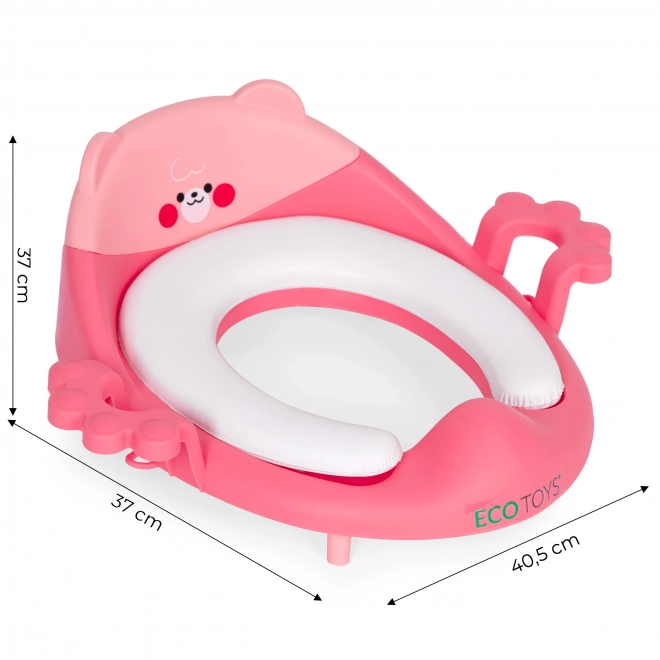 Toilettensitz für Kinder mit Griffen und weichem Kissen in Rosa von Ecotoys