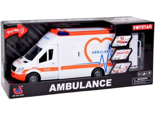 Interaktiver Krankenwagen mit aufklappbaren Türen und Licht- und Toneffekten