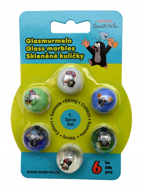 Krtek Glasmurmel-Set für draußen - 6 Stück