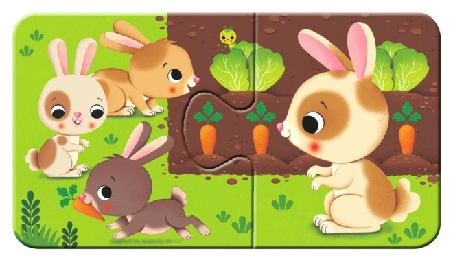 Erste Puzzles Tiere und ihre Jungen